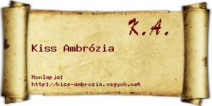 Kiss Ambrózia névjegykártya