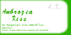 ambrozia kiss business card